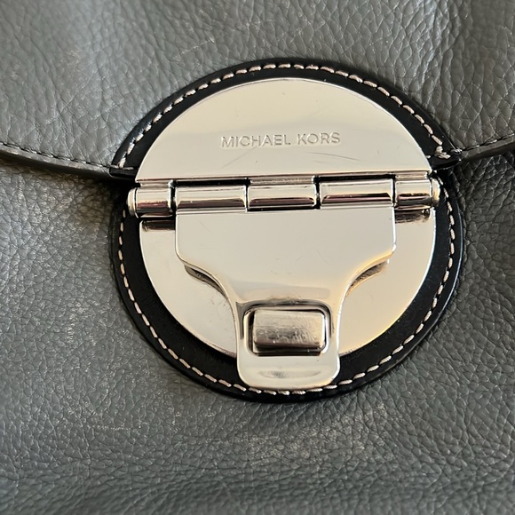 Michael Kors Grey and Black Leather Satchel - Picture 3 of 16
